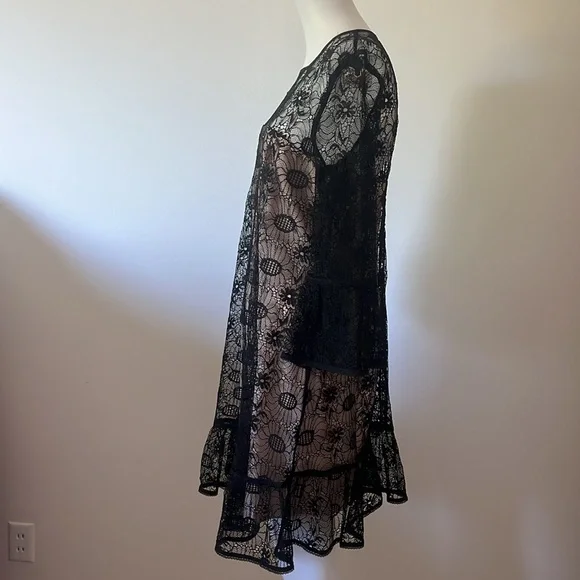 chinese dress ladies Reiss Cersei black lace sleeve shift dress  The Frockery